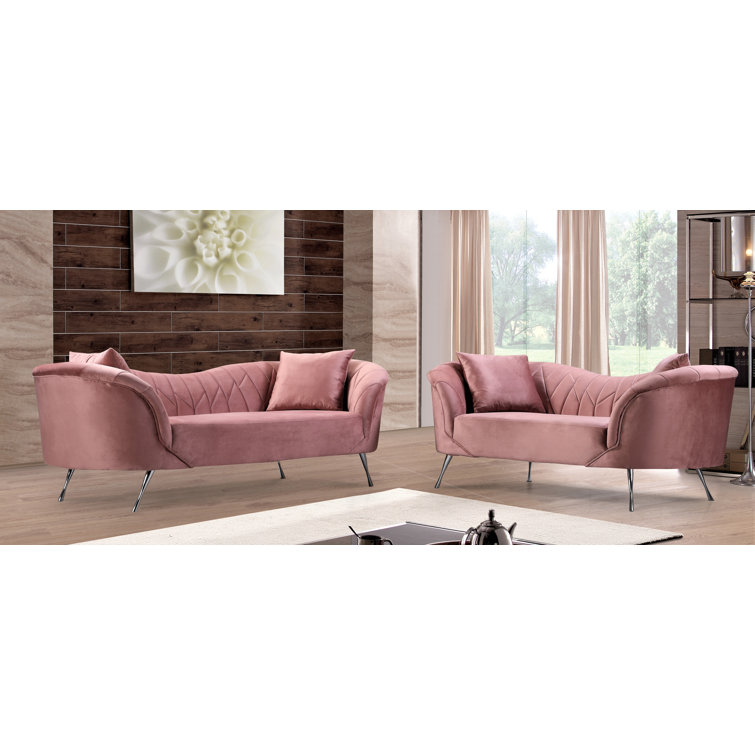 Container 2 Piece Velvet Living Room Set Wayfair